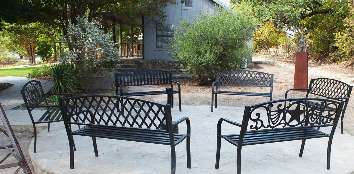 Outdoor seating area with comfortable furniture